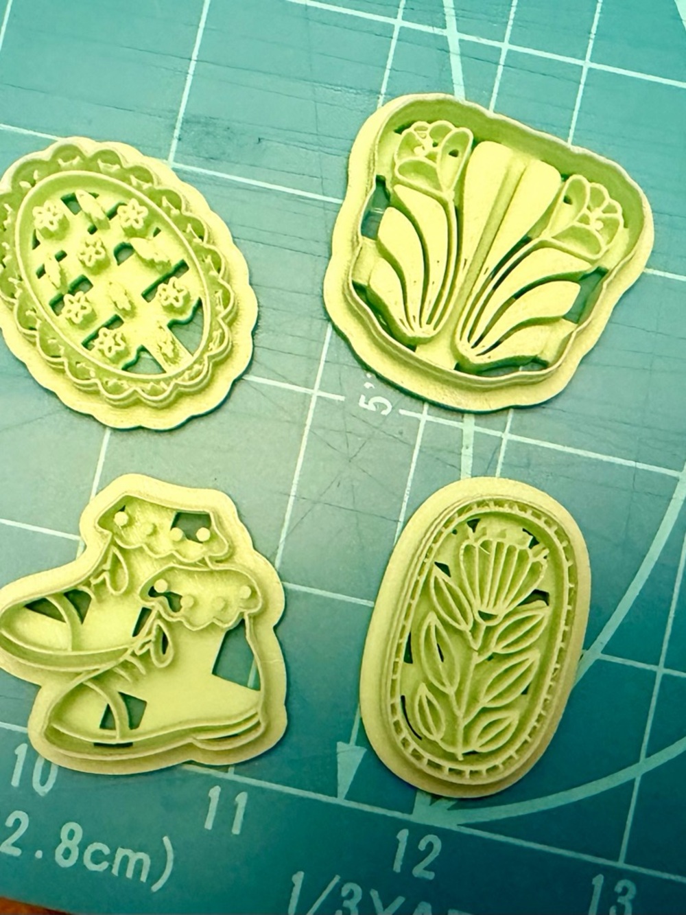 Set of 4 Floral and Botanical Polymer Clay Cutters!